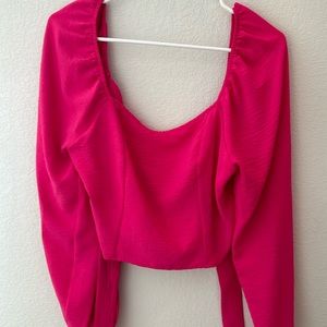 Altar’d state long sleeve pink blouse bow tie in the back